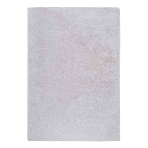 weicher Fellteppich in grau, silber